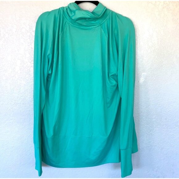 Nine West Sweater Women 2XL Cowl Neck Pullover Sweatshirt Tunic Turquoise Active - Picture 4 of 8